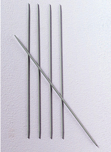 Double-pointed needles (5-pack), grey aluminium, 20 - 40 cm