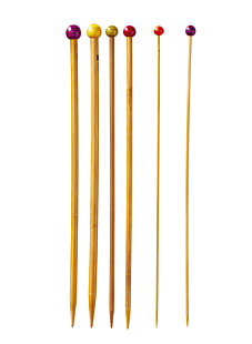 Straight needles, bamboo, 33 cm