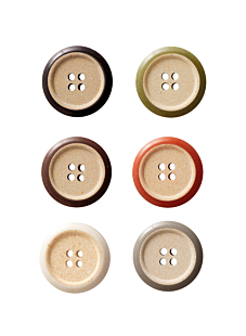 Pack of 6 recycled horn buttons Ø 20 mm
