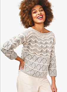 Boatneck lacy sweater