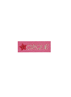 Pink embroidered rectangle felt patch