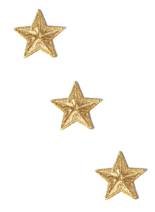 Pack of three 40 mm gold stars