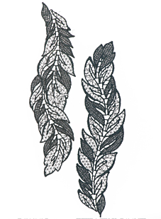 Pack of 2 embroidered feathers