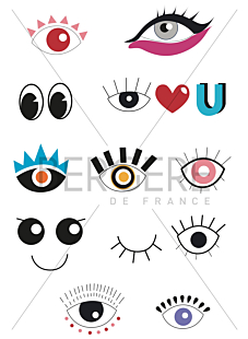 Eye design customising sheet, 22 x 30 cm, Bergère de France