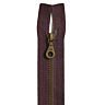Bordeaux/bronze open end zip, 35 cm