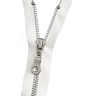 White open end zip, 55 cm