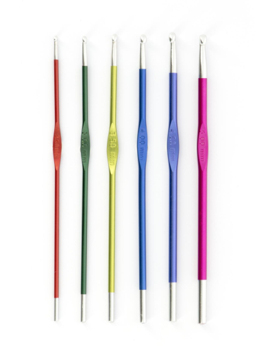 No-handle coloured plastic crochet hooks, 6 mm - 15 cm - Bergère